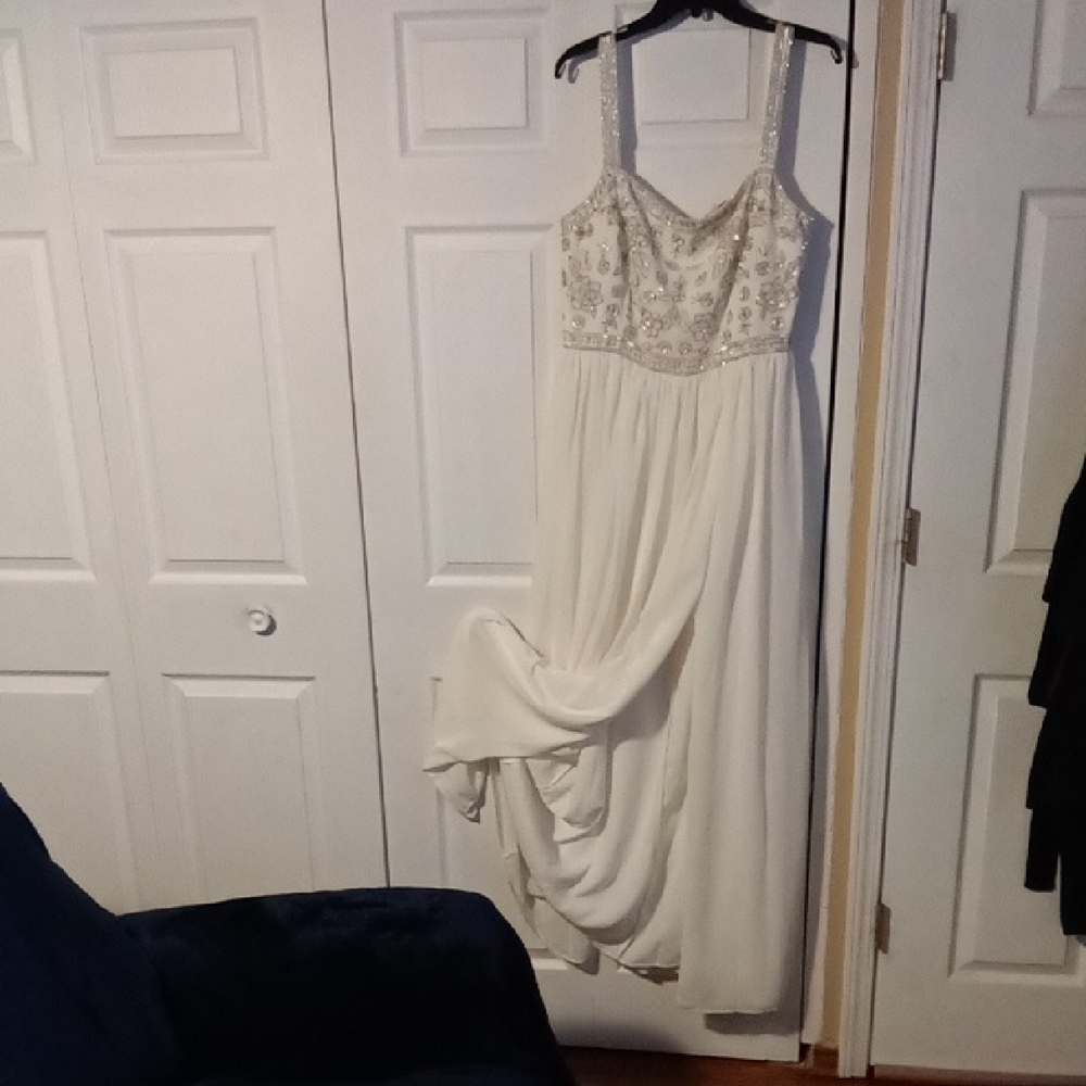 BHLDN Ivory Beaded Empire Waist Wedding Dress